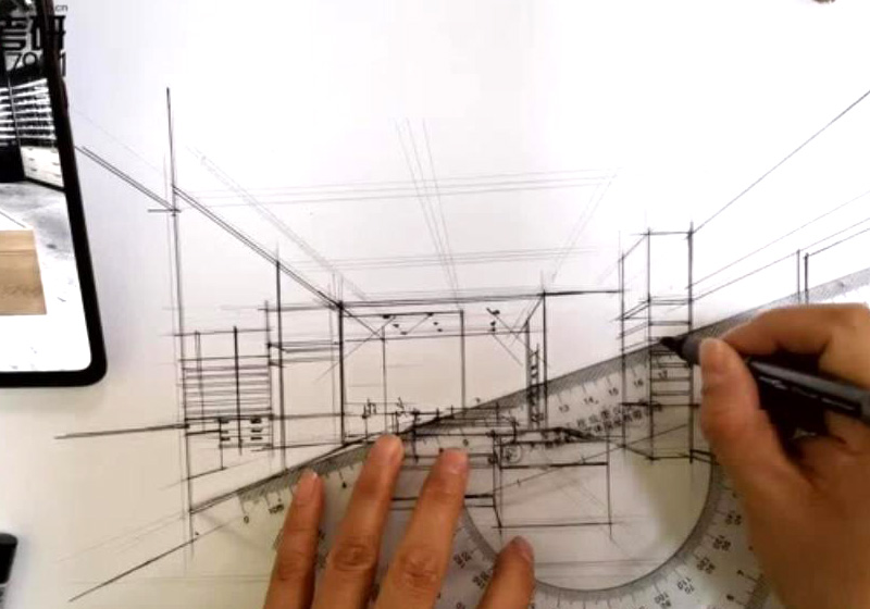 沈阳建筑大学环艺快题线稿案例04