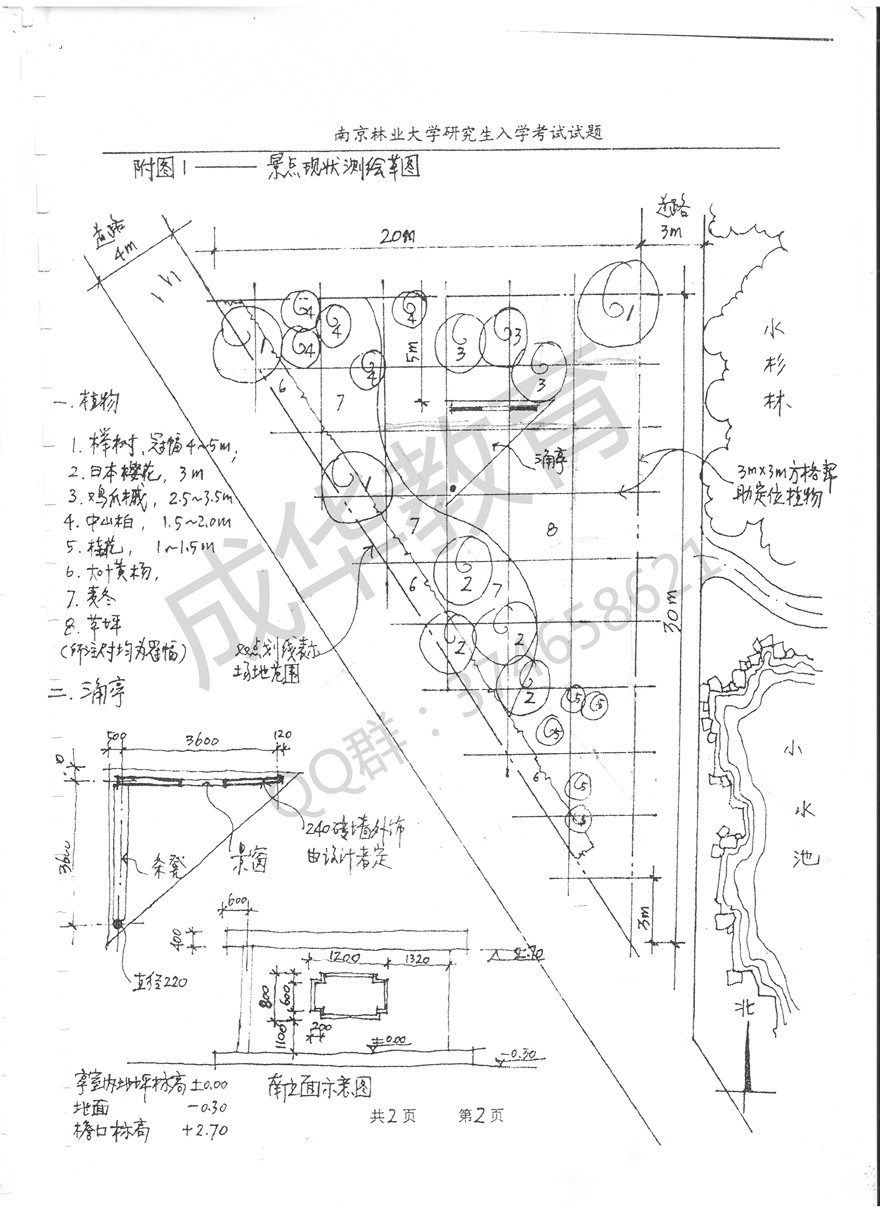 南京林业大学2003年园林设计初步真题 第二页