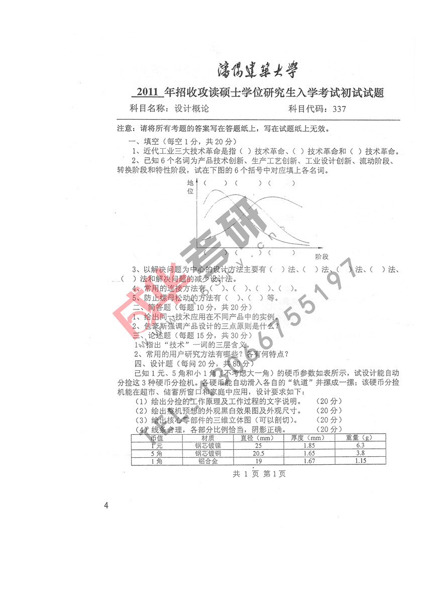 沈阳建筑大学2011年设计概论第一页